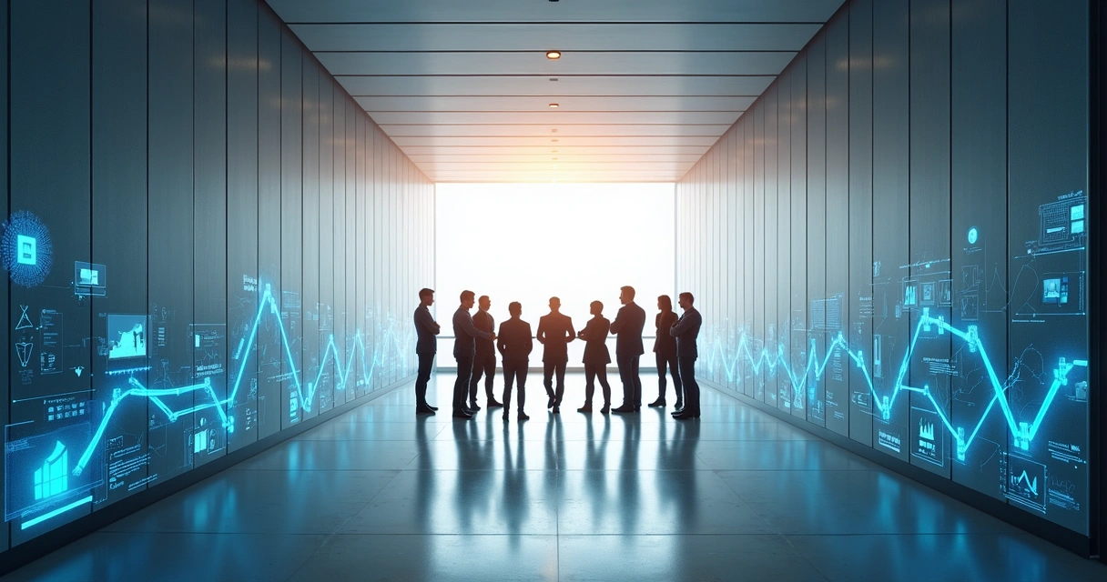 Equipe de negócios inicia jornada de transformação digital 