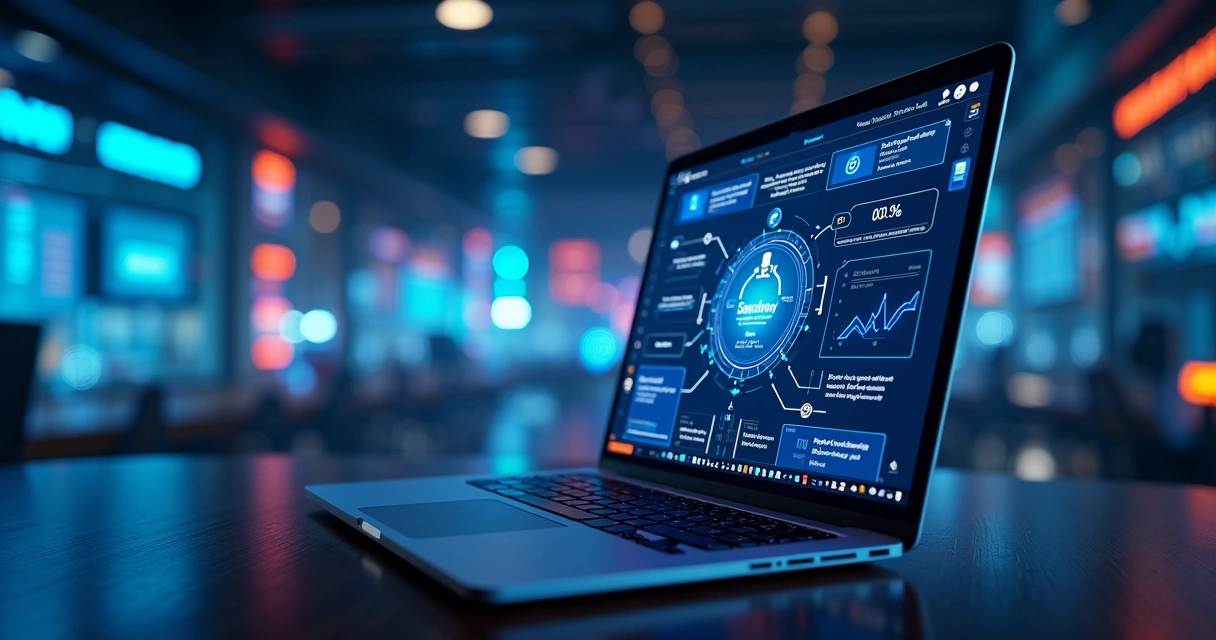 Fluxo visualizado de leads do clique em anúncio até a conversão final com elementos digitais e gráficos modernos 
