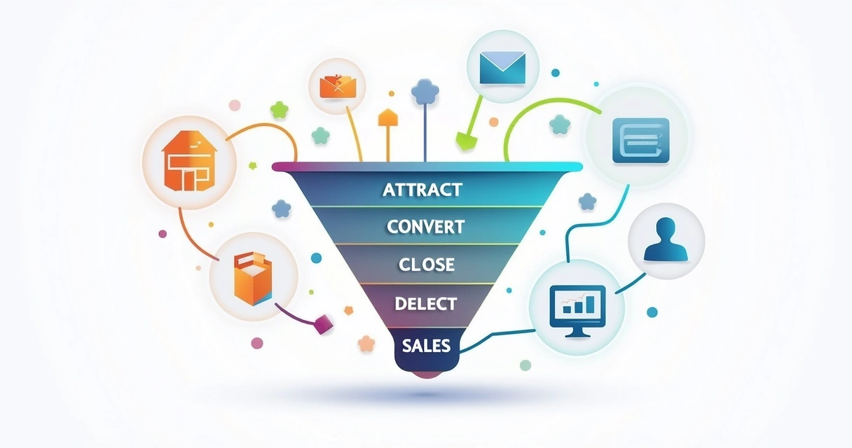 Fluxo da jornada de compra detalhado com etapas do inbound marketing 
