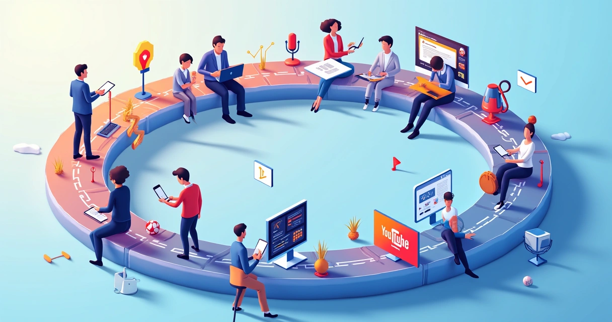 Fluxo de jornadas não-lineares integrando diferentes canais digitais 