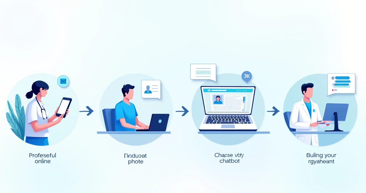 Mapa ilustrado da jornada digital do paciente 