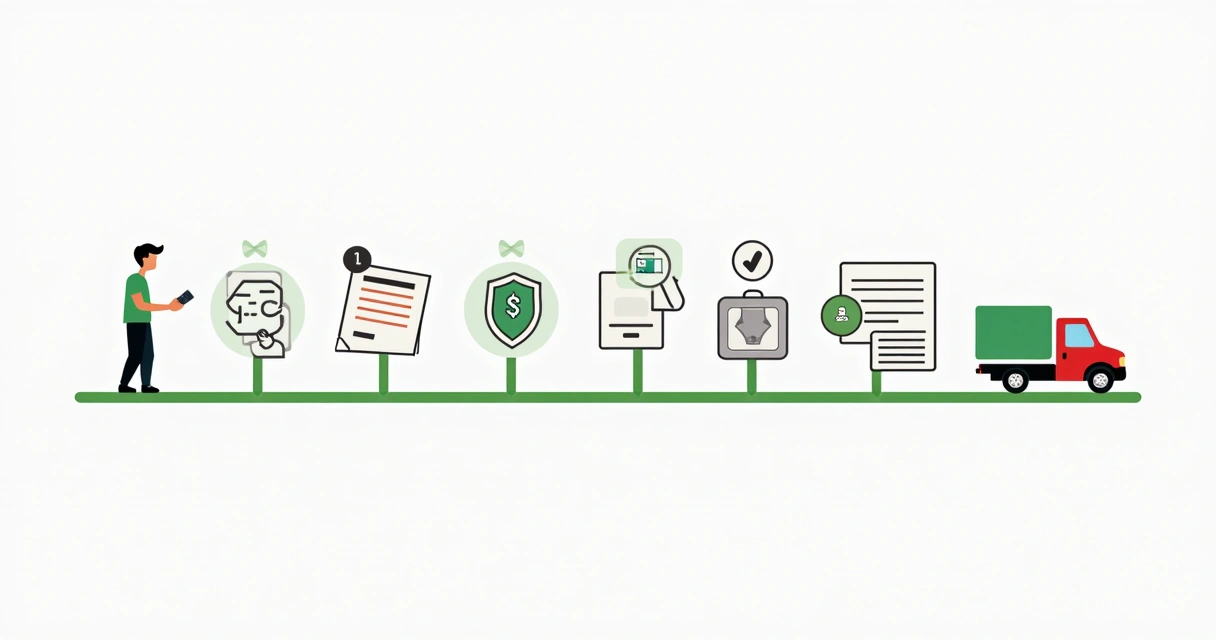 Fluxo completo de pagamento dropshipping representado em passos ilustrados 