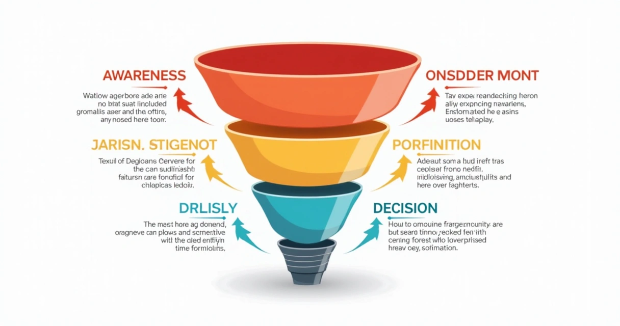 Esquema de funil mostrando estágios da jornada do usuário 