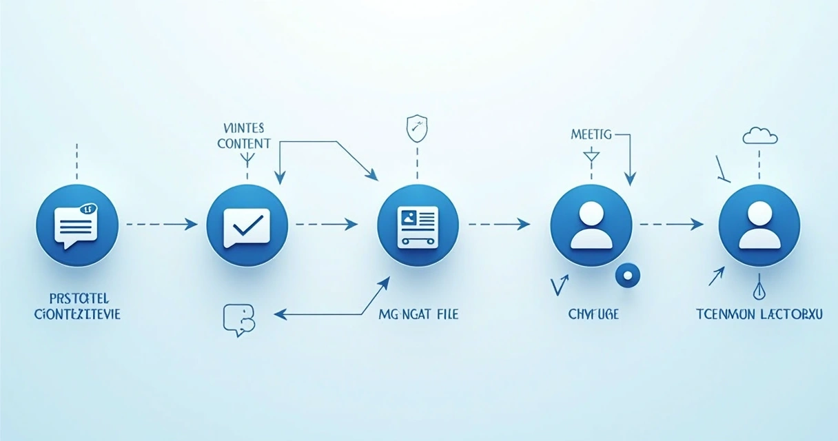 Ilustração de jornada de relacionamento no LinkedIn B2B, com etapas e fluxos conectados 