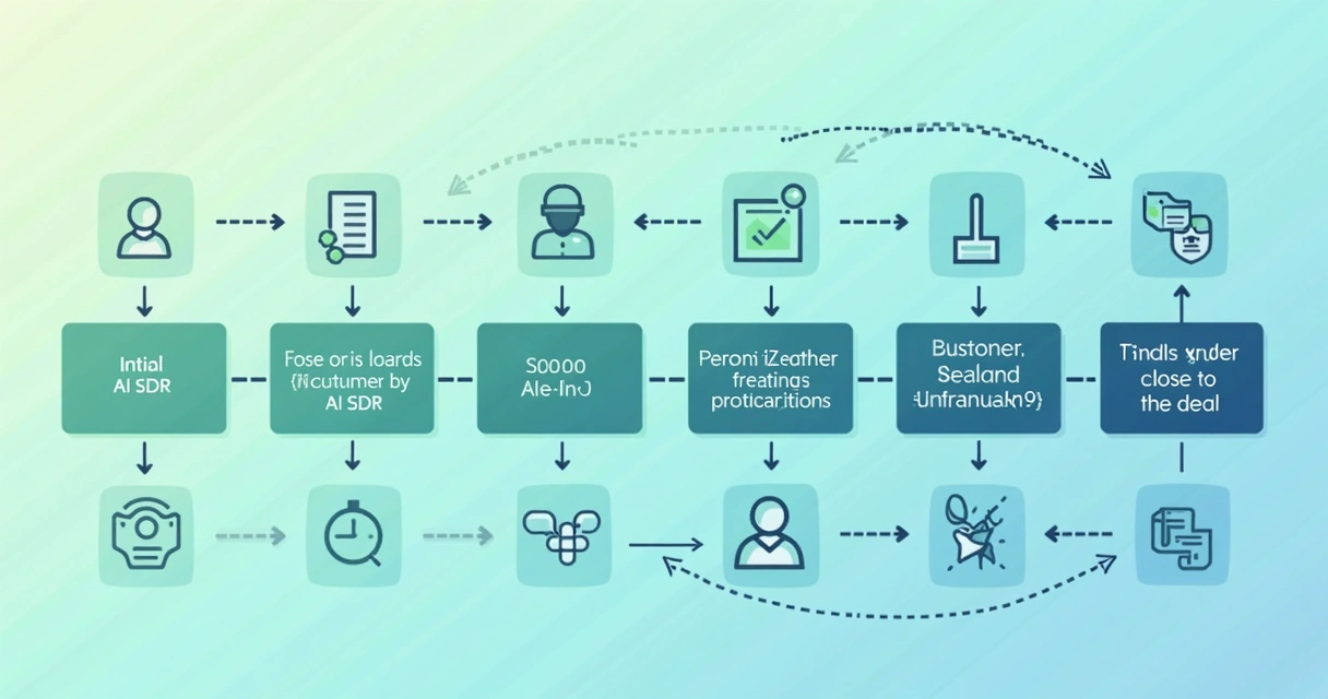 Fluxo da jornada cliente com SDR humano e IA 