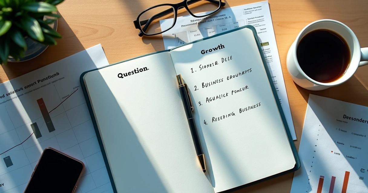 Notebook beside growth charts during a quiet planning pause