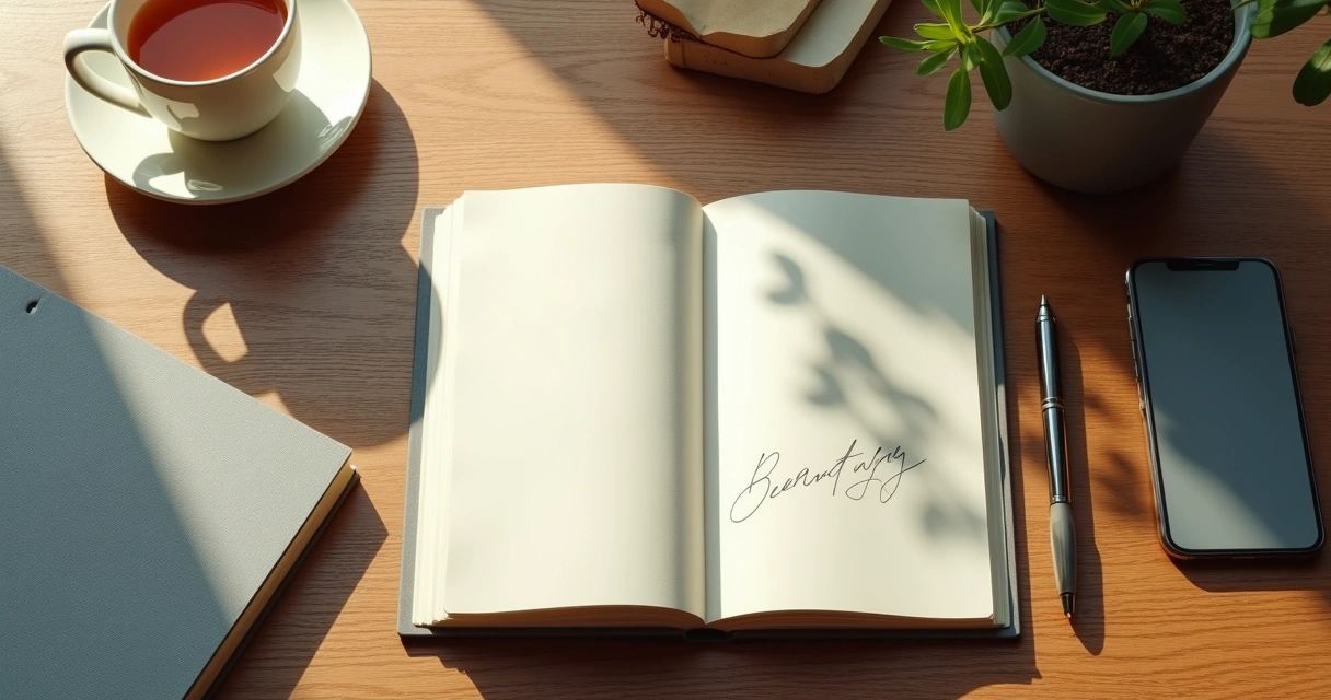 Notebook with handwritten mood tracking on a table 