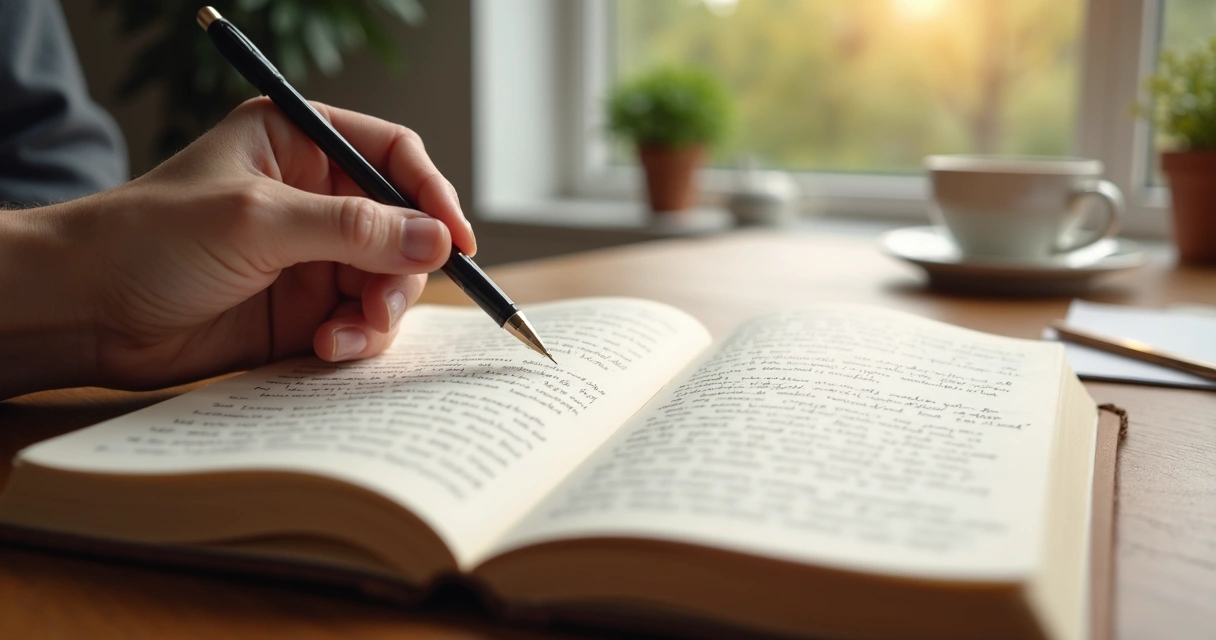 Open journal beside a window during a quiet reflection moment
