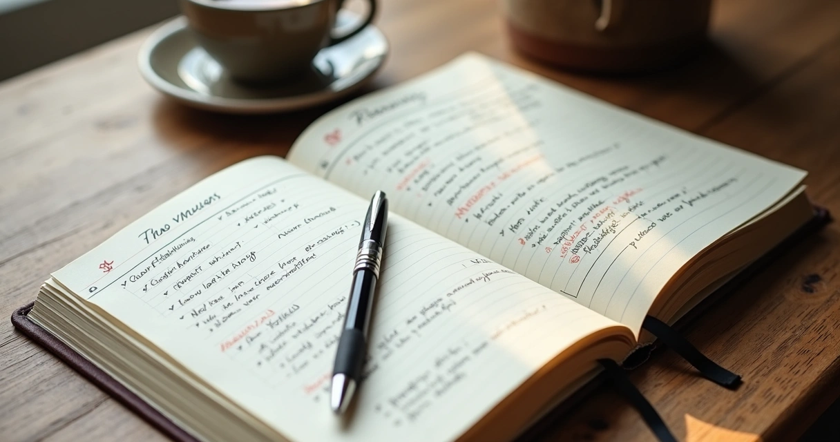 Notebook with two columns for intuition and reasoning notes