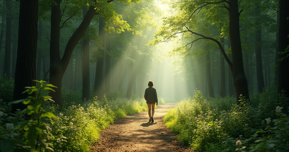 Person walking on path representing inner growth 