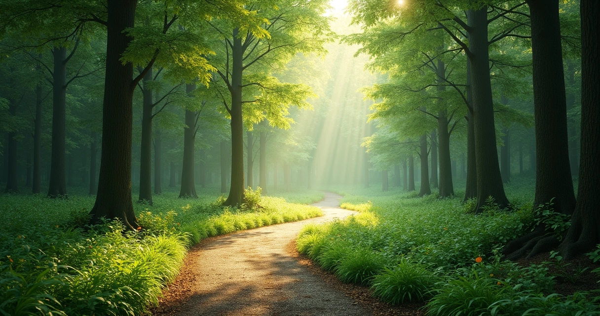 Two paths diverging in a forest symbolizing different journeys