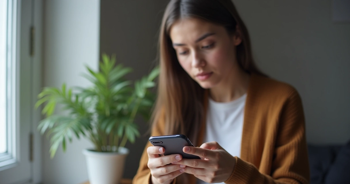 Jovem segurando celular buscando psicólogo online