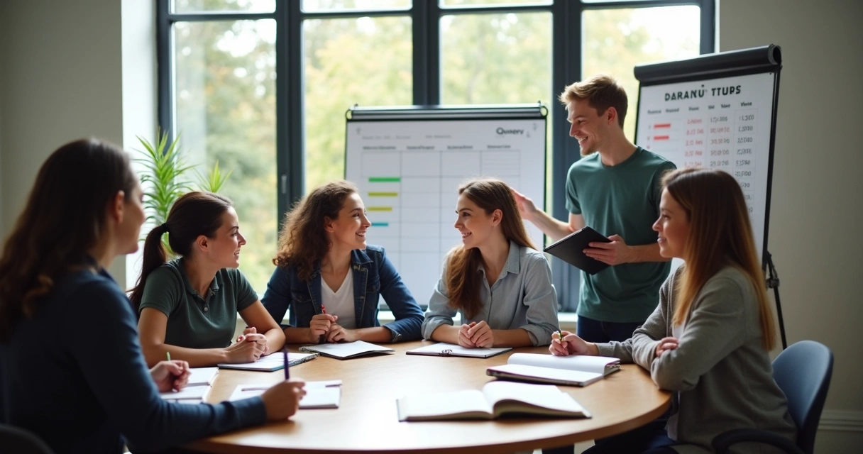 Jovens discutindo plano de estudos e saúde