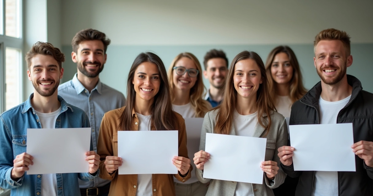 Grupo de pessoas adultas segurando certificados de conclusão escolar 