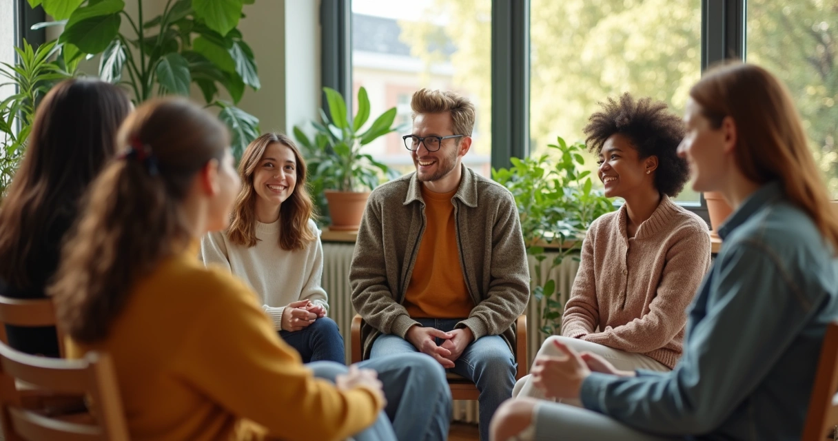 Jovens em círculo participando de diálogo coletivo