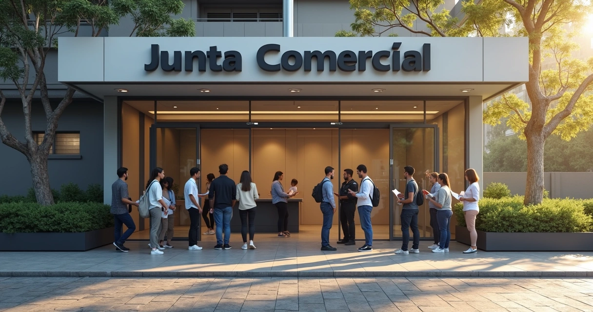 Fila em frente à junta comercial