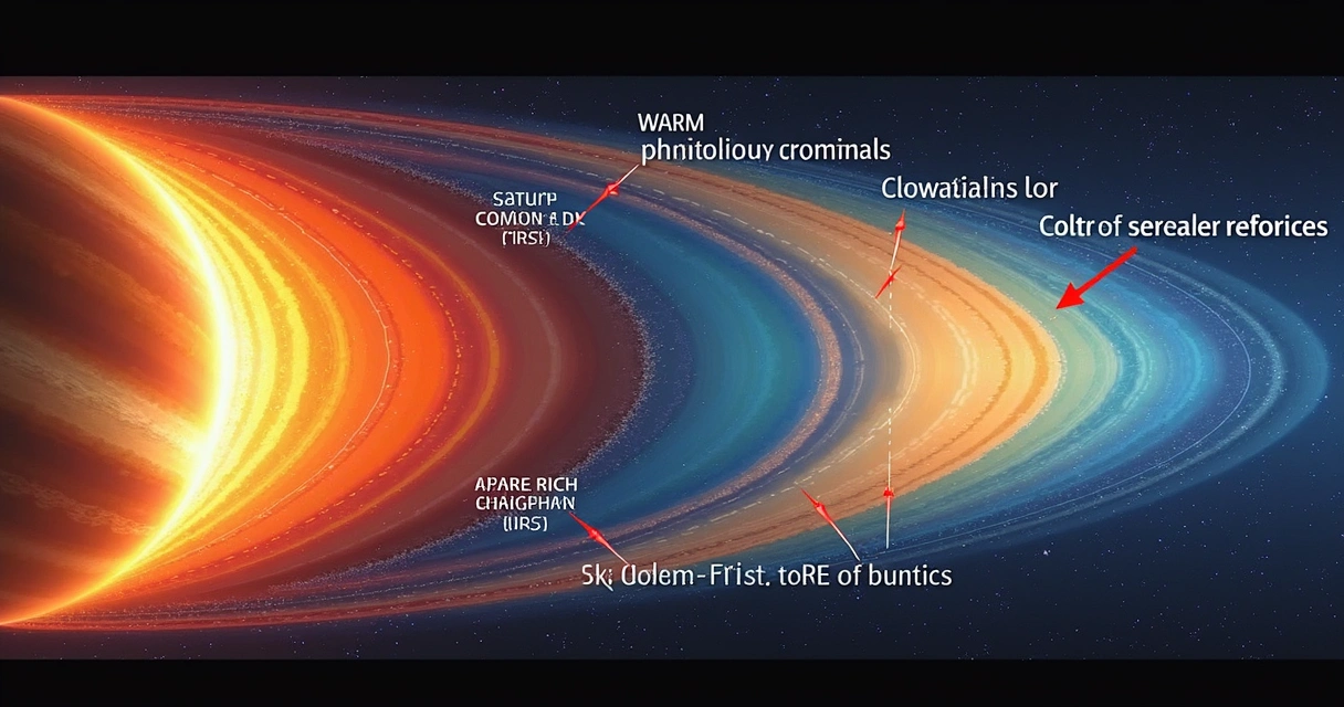 Camadas coloridas nas atmosferas de Júpiter e Saturno 