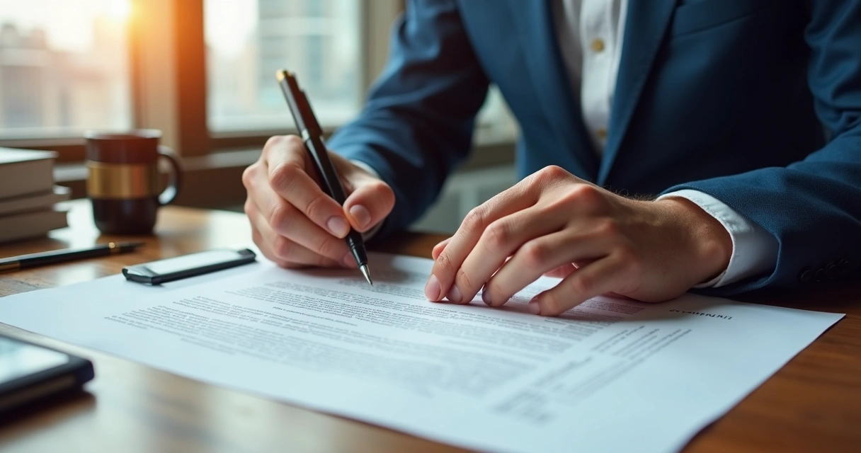 Advogado revisando contrato de parceria com influenciador 