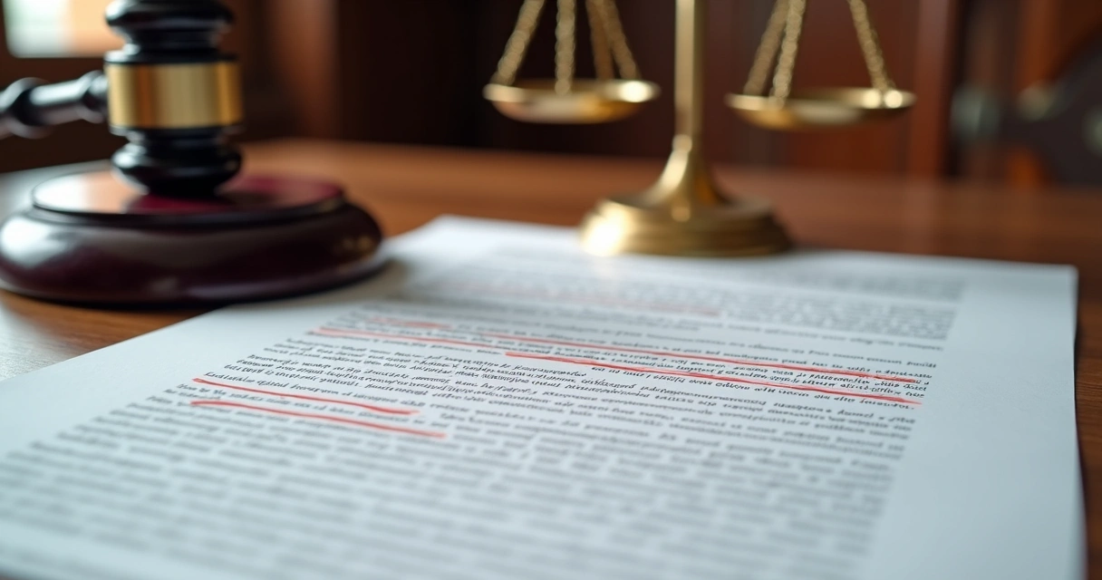 Documento jurídico com marcações de erro 