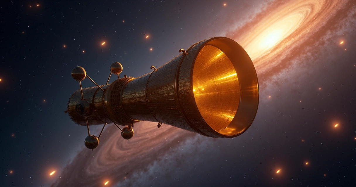 Telescópio James Webb com imagem de galáxias tênues ao fundo