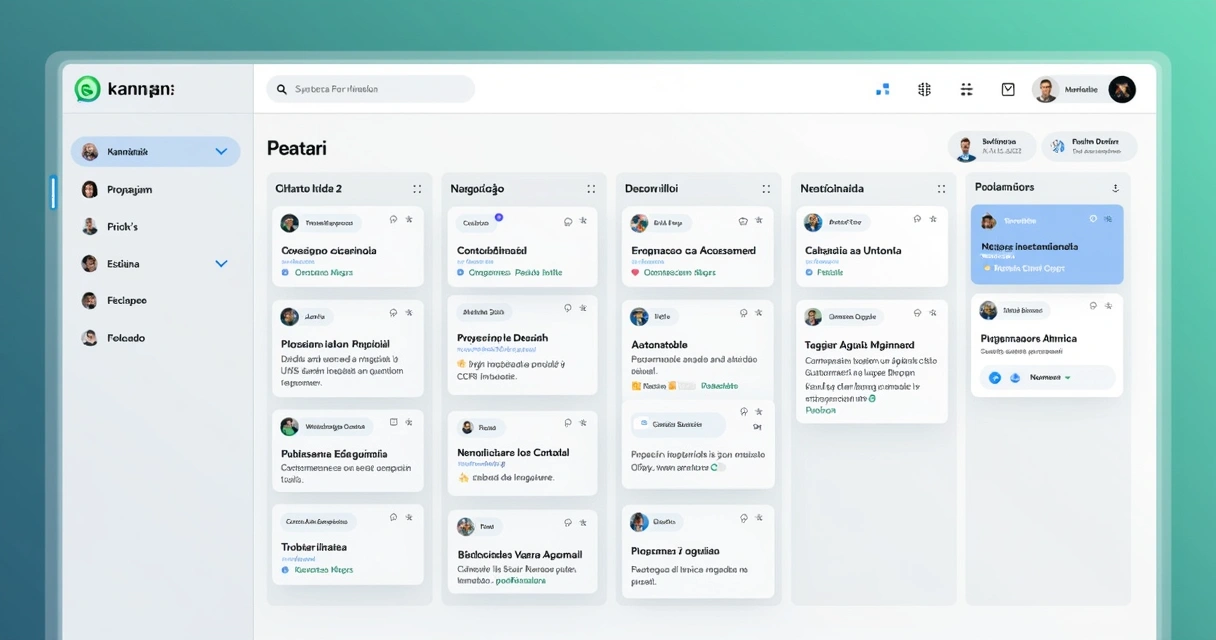 Quadro Kanban digital mostrando etapas de vendas integradas ao WhatsApp