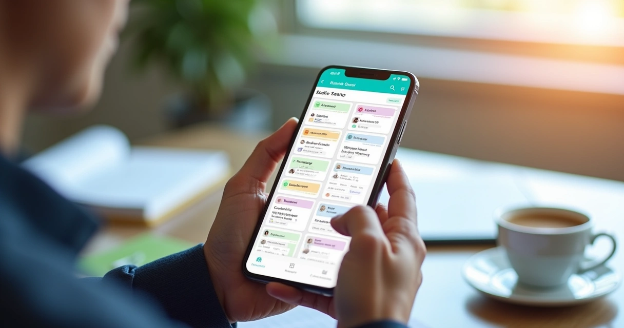 Kanban de vendas em aplicativo no celular 