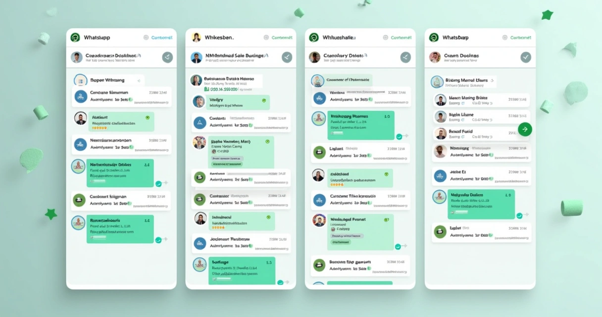 Painel de vendas com colunas de etapas e cartões de clientes no estilo WhatsApp 