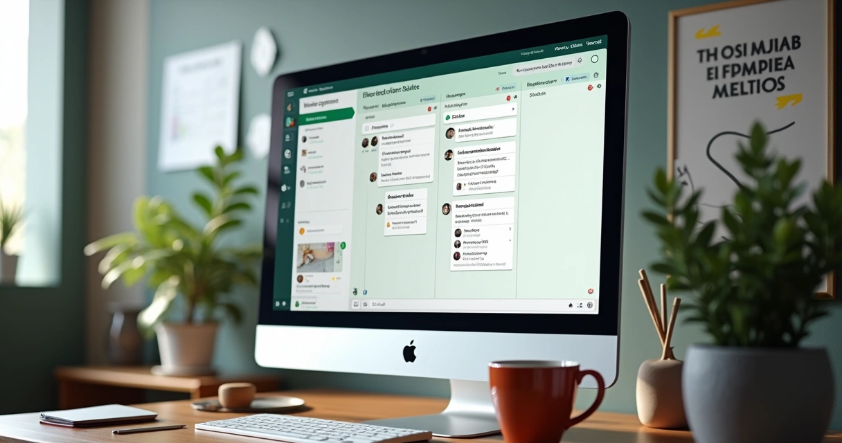 Tablero Kanban de ventas al fondo y vendedor usando navegador con WhatsApp 