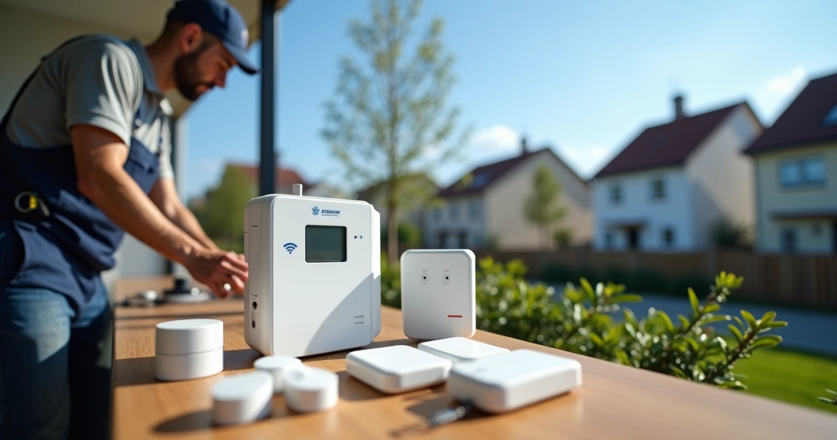 Kit de alarme conectado à cerca elétrica em instalação residencial 