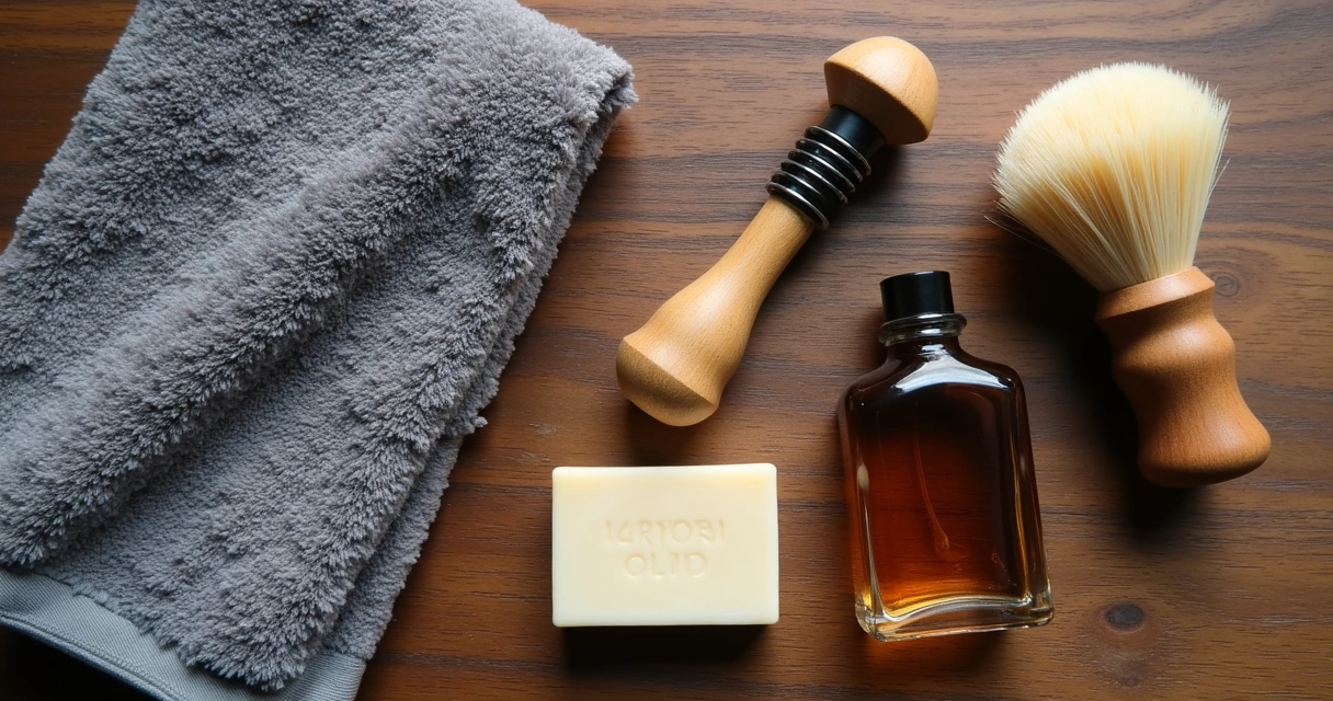 Kit de autocuidado masculino com toalhas e perfume