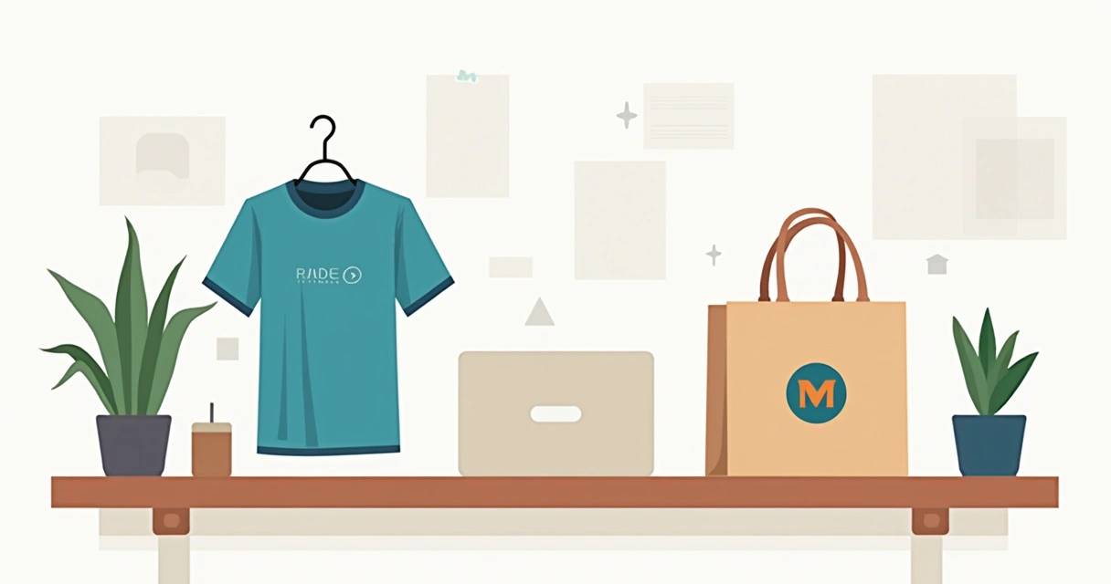 Kit com camiseta, boné e ecobag com logo empresarial 