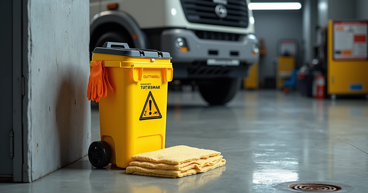 Kit de contenção ao lado de área de manutenção