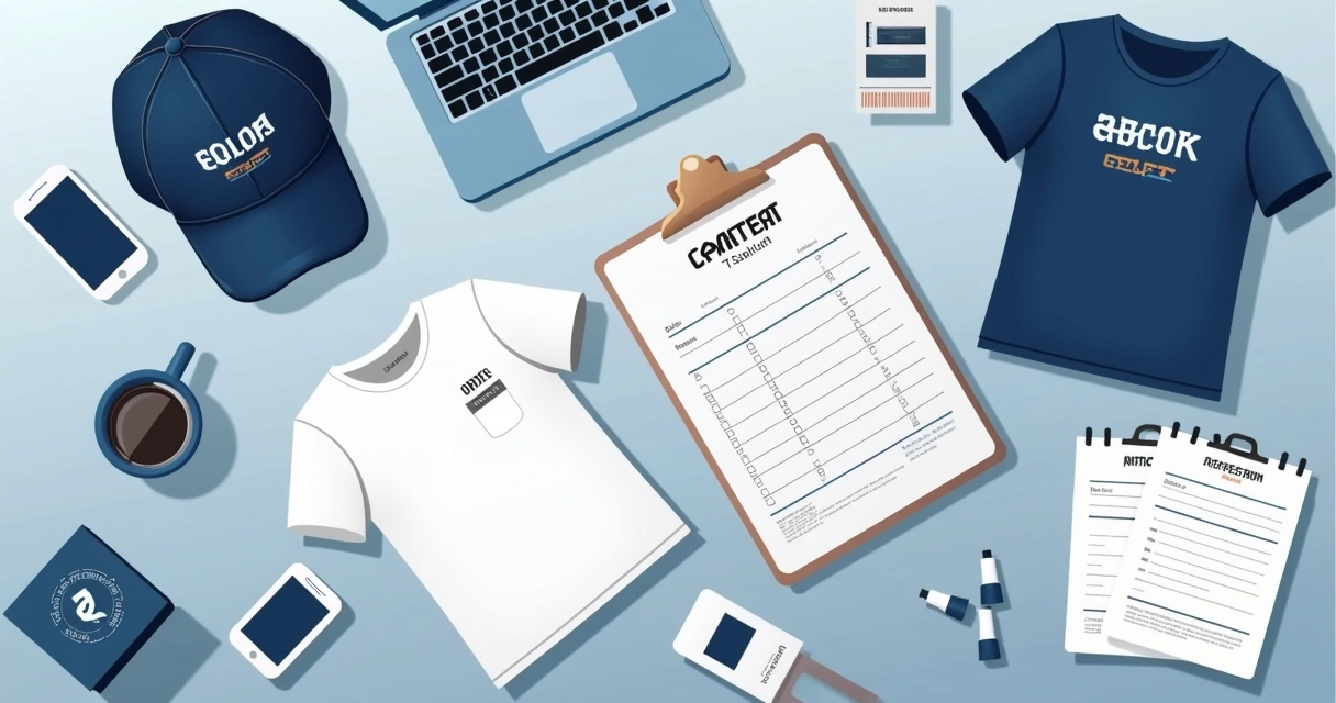 Kit corporativo com bonés e camisetas personalizadas 