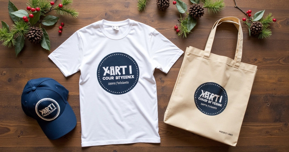 Kit evento personalizado com camiseta, boné e ecobag estampados