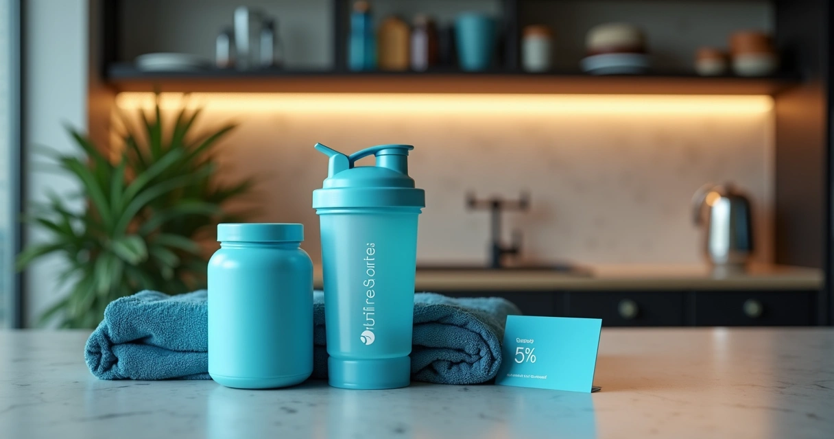 Kit fitness com coqueteleira e suplementos personalizados 
