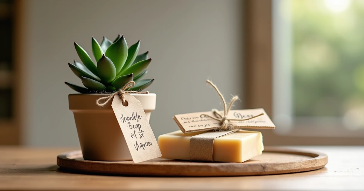 Kit lembrancinha sustentável com plantas e embalagem reciclável 