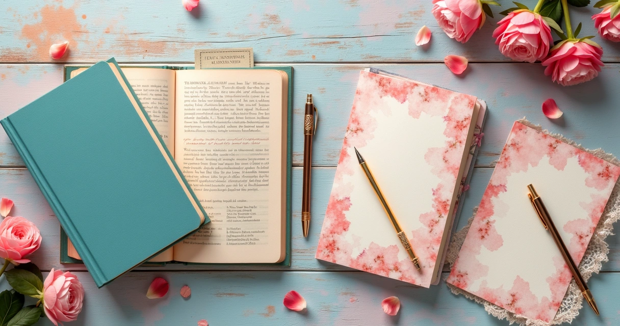 Kit de leitura com livros, marcadores e papelaria fina 