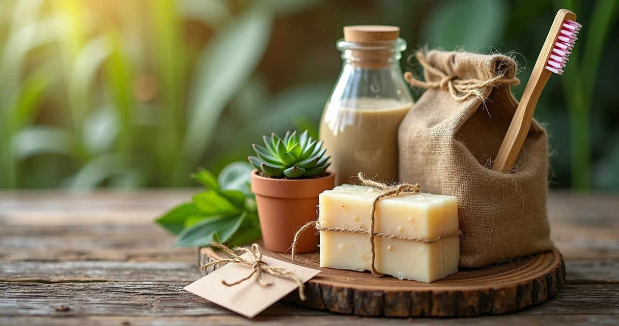 Kit de presente sustentável com plantas e itens ecológicos 