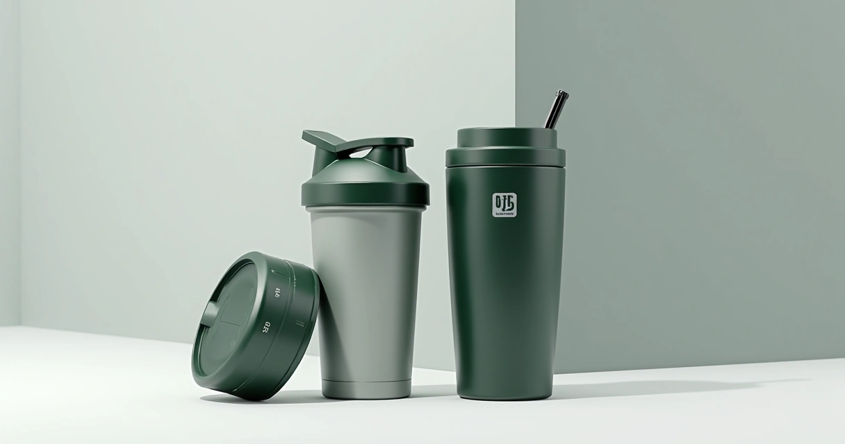 Kit promocional com coqueteleira e garrafa térmica 