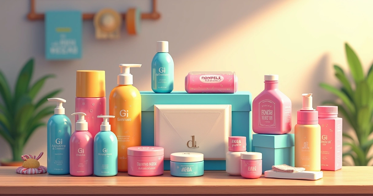 Kit promocional com produtos variados em embalagem atraente. 