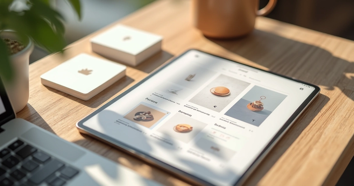 Kit visual simples para um pequeno negócio com cartão de visita, logo e material digital