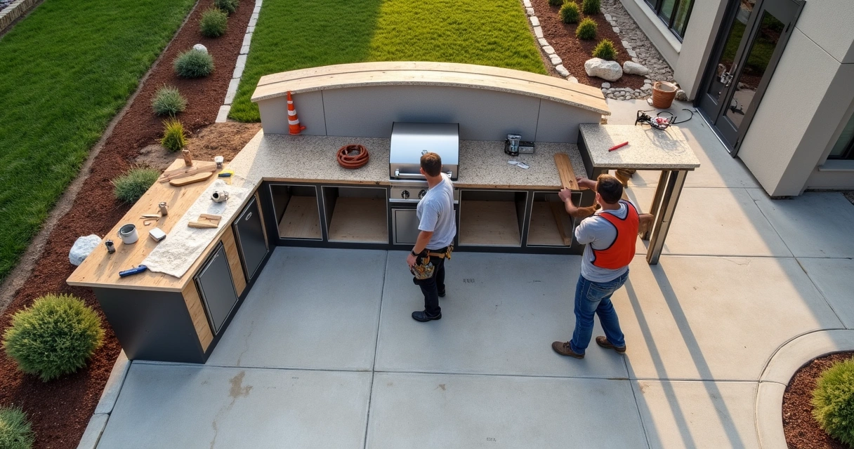 Fire-rated kitchen barrier under construction 