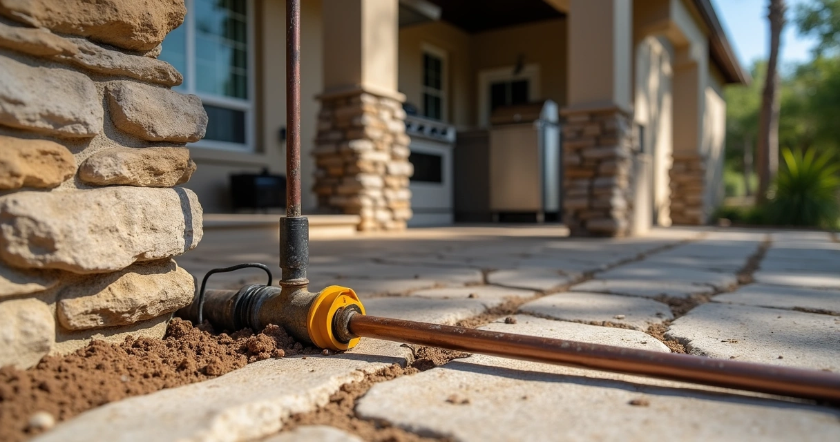 Grounding electrode installation outdoor kitchen