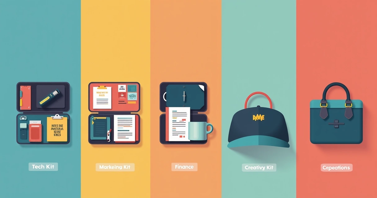 Cinco kits de boas-vindas distintos para diferentes departamentos empresariais