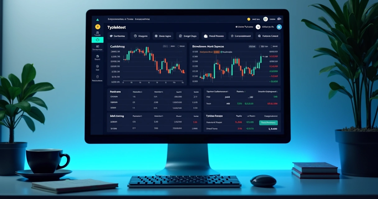 Dashboard de bot de arbitragem cripto com gráficos e indicadores