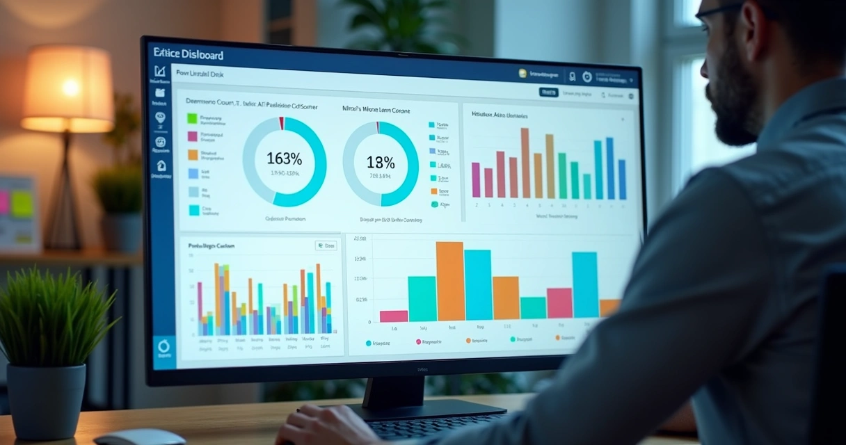 Dashboard digital de KPIs com destaque em alertas automáticos 