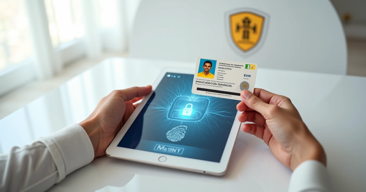 Documentos de identidade em mãos humanas para verificação KYC 