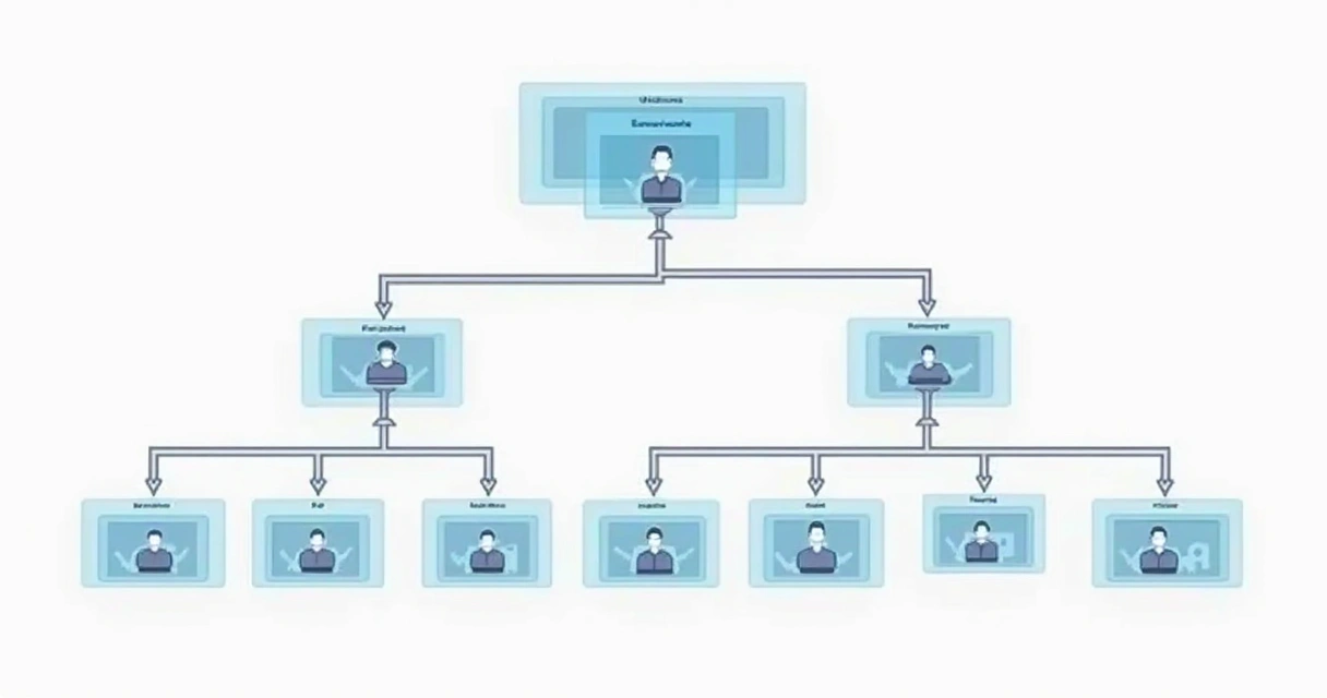 Organizational chart showing executive reporting lines