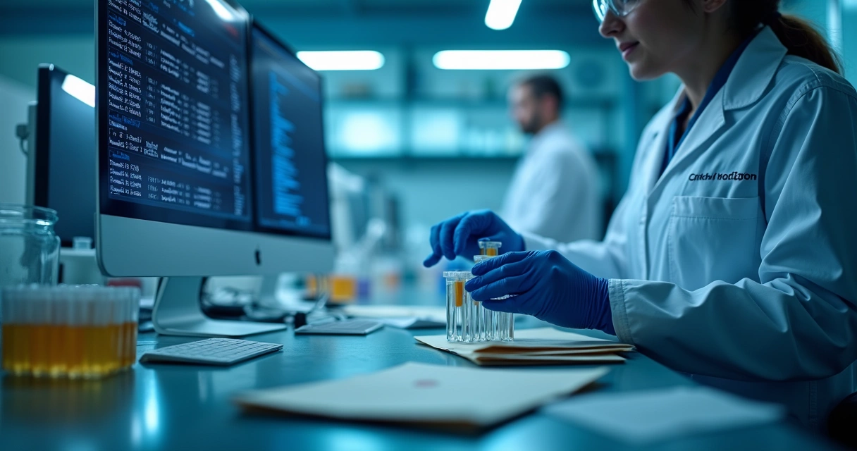 Laboratório realizando exame de DNA de paternidade 