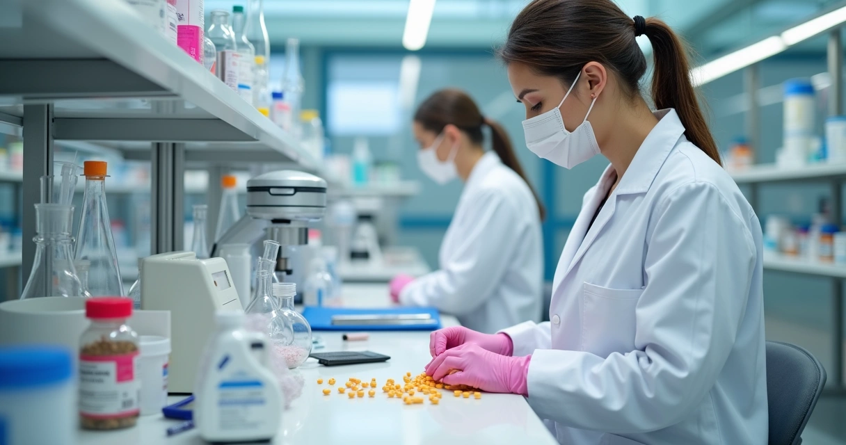 Laboratório de farmácia de manipulação com equipamentos de manipulação de hormônios